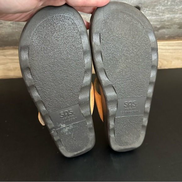 SAS Tripad Sanibel Leather Slip On Flip Flop Thong Sandal Womens Orange 8M - Picture 9 of 10
